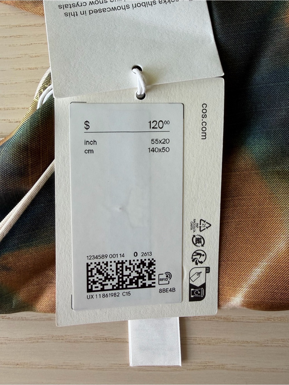 COS × Tabata Shibori Silk Scarf (Limited Edition Collaboration) NWT - Picture 5 of 5